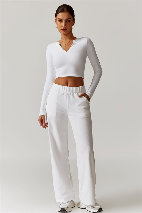 Straight-Leg Sweatpants with Side Pockets