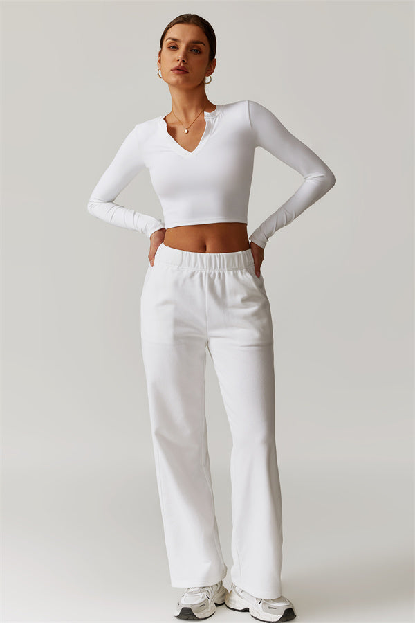 Straight-Leg Sweatpants with Side Pockets