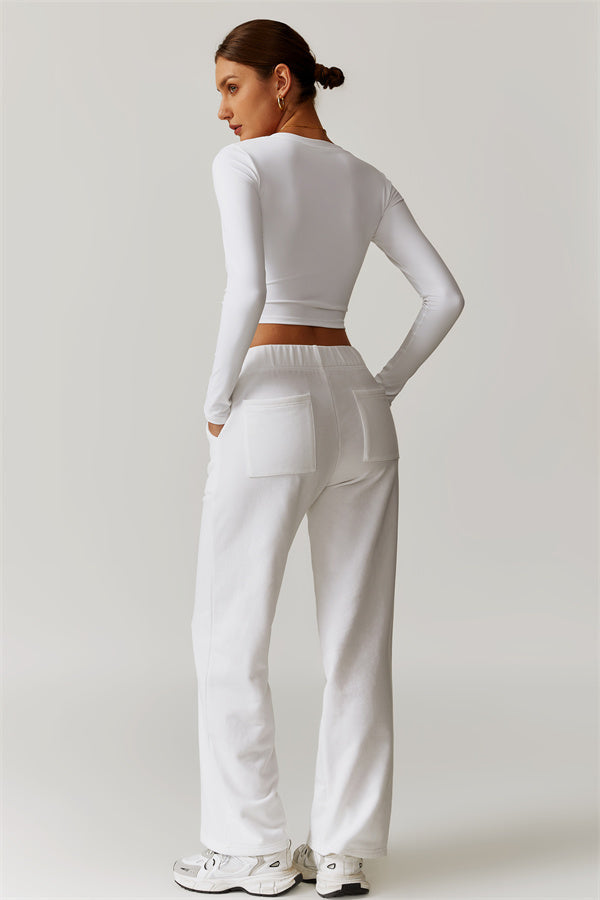 Straight-Leg Sweatpants with Side Pockets