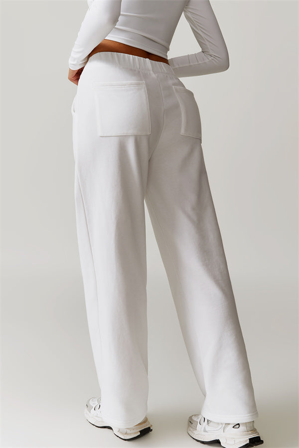 Straight-Leg Sweatpants with Side Pockets