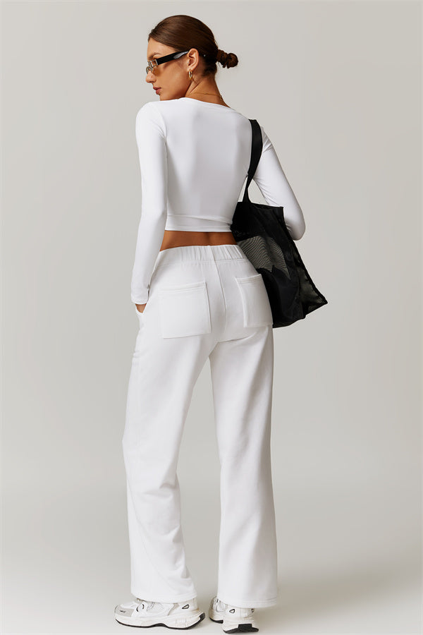 Straight-Leg Sweatpants with Side Pockets