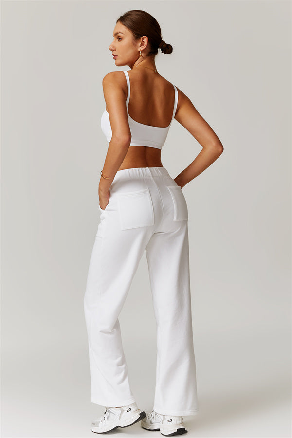 Straight-Leg Sweatpants with Side Pockets