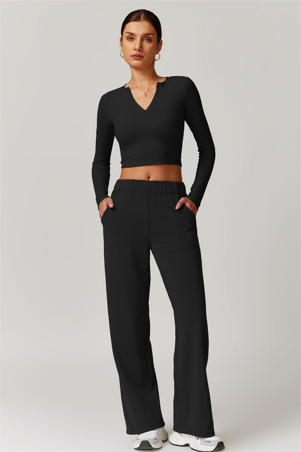 Straight-Leg Sweatpants with Side Pockets