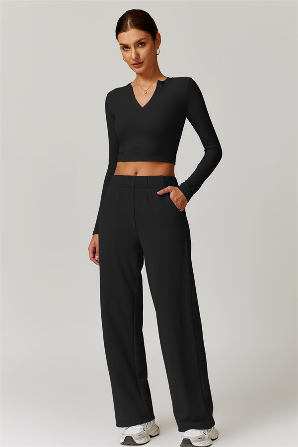 Straight-Leg Sweatpants with Side Pockets