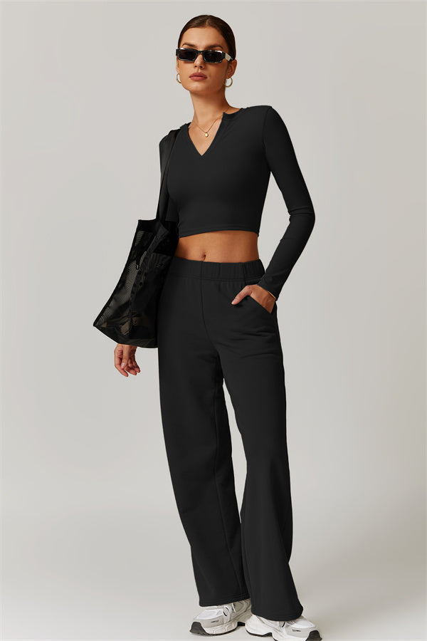 Straight-Leg Sweatpants with Side Pockets