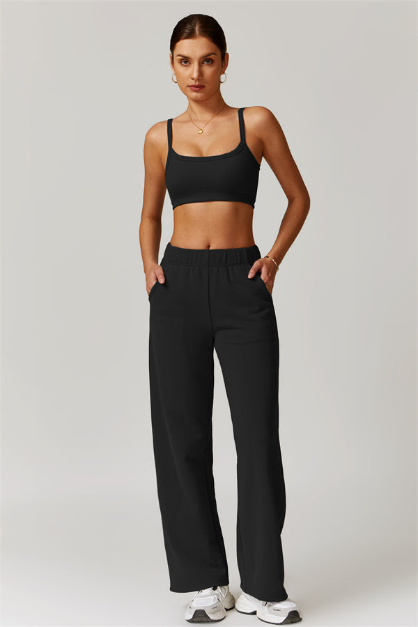 Straight-Leg Sweatpants with Side Pockets