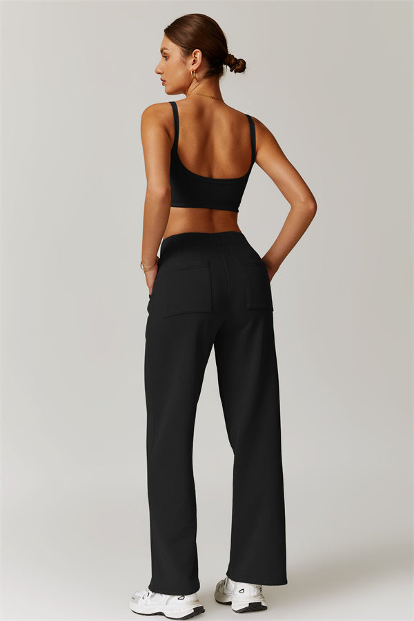 Straight-Leg Sweatpants with Side Pockets