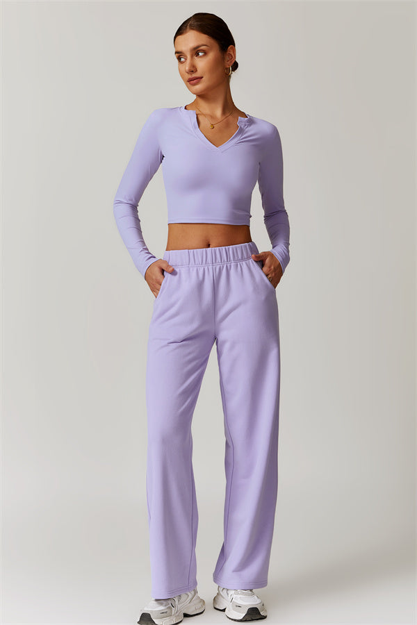 Straight-Leg Sweatpants with Side Pockets