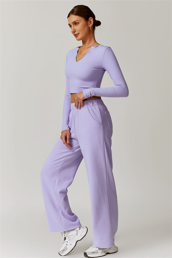 Straight-Leg Sweatpants with Side Pockets