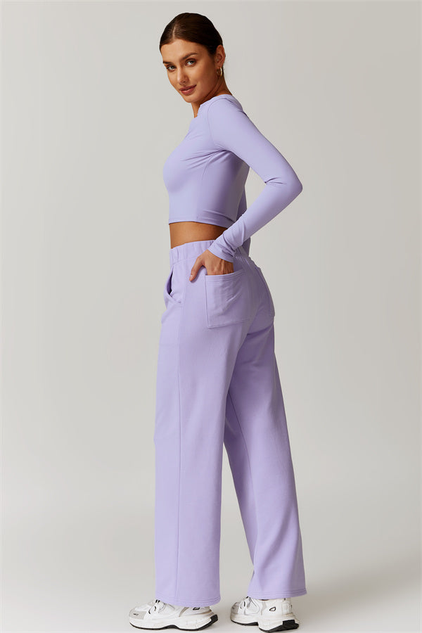 Straight-Leg Sweatpants with Side Pockets