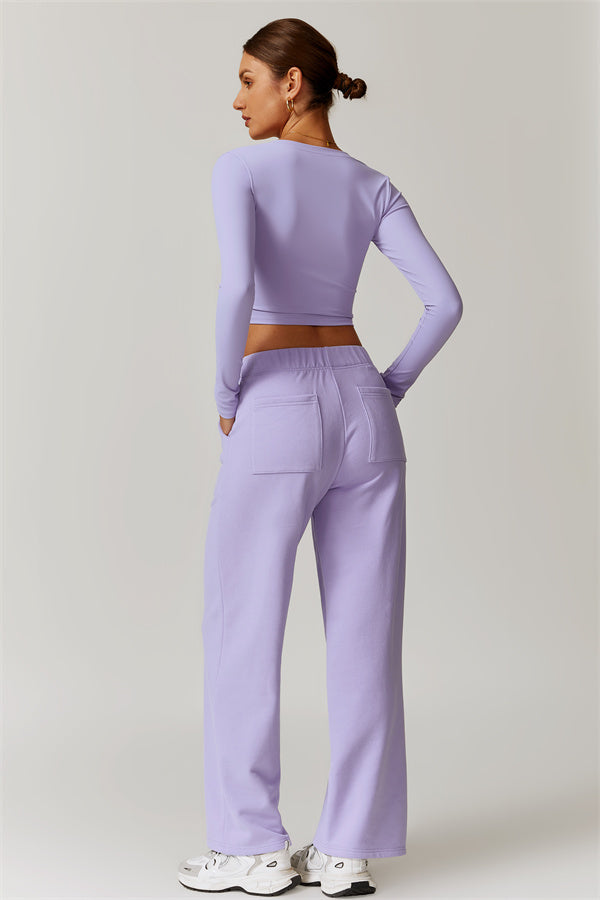 Straight-Leg Sweatpants with Side Pockets