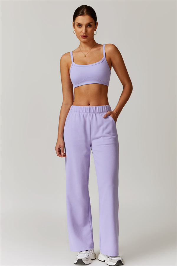 Straight-Leg Sweatpants with Side Pockets