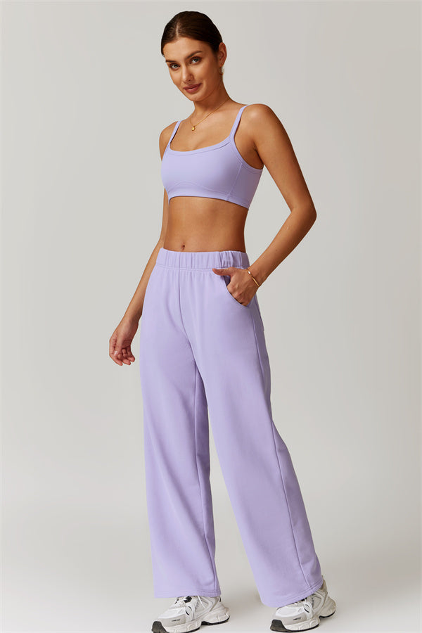 Straight-Leg Sweatpants with Side Pockets