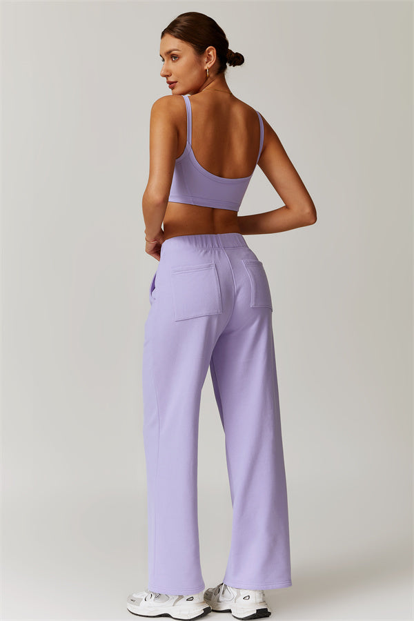 Straight-Leg Sweatpants with Side Pockets