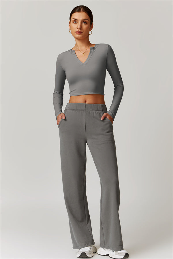 Straight-Leg Sweatpants with Side Pockets