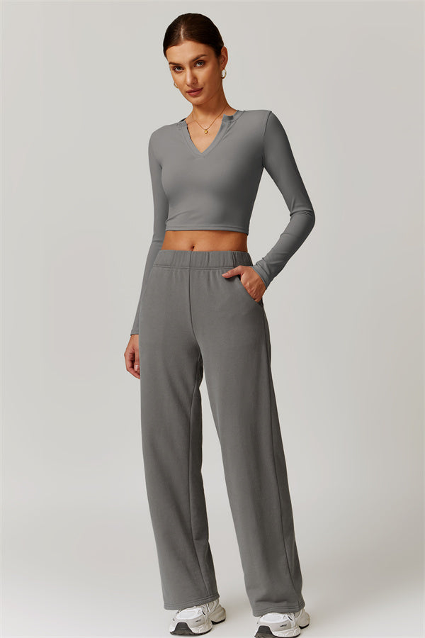 Straight-Leg Sweatpants with Side Pockets