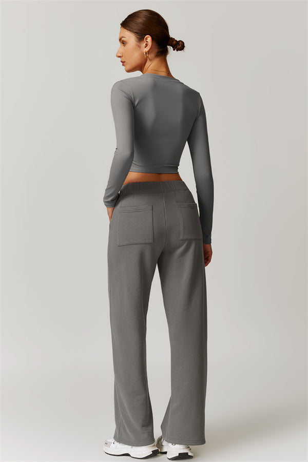 Straight-Leg Sweatpants with Side Pockets