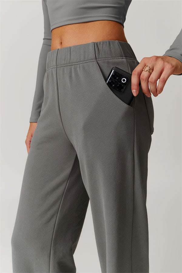 Straight-Leg Sweatpants with Side Pockets