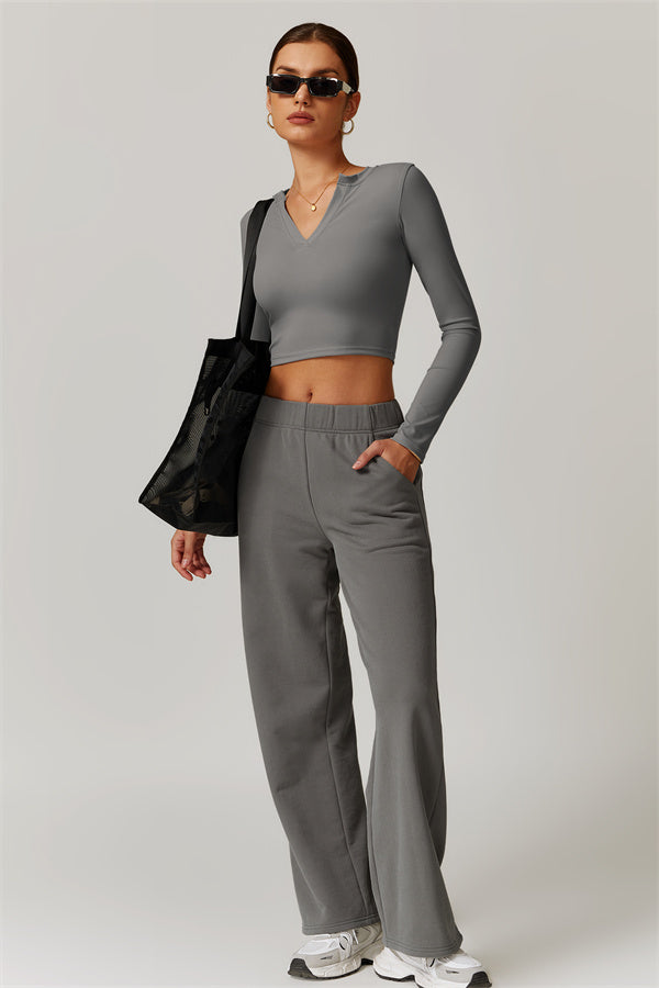 Straight-Leg Sweatpants with Side Pockets