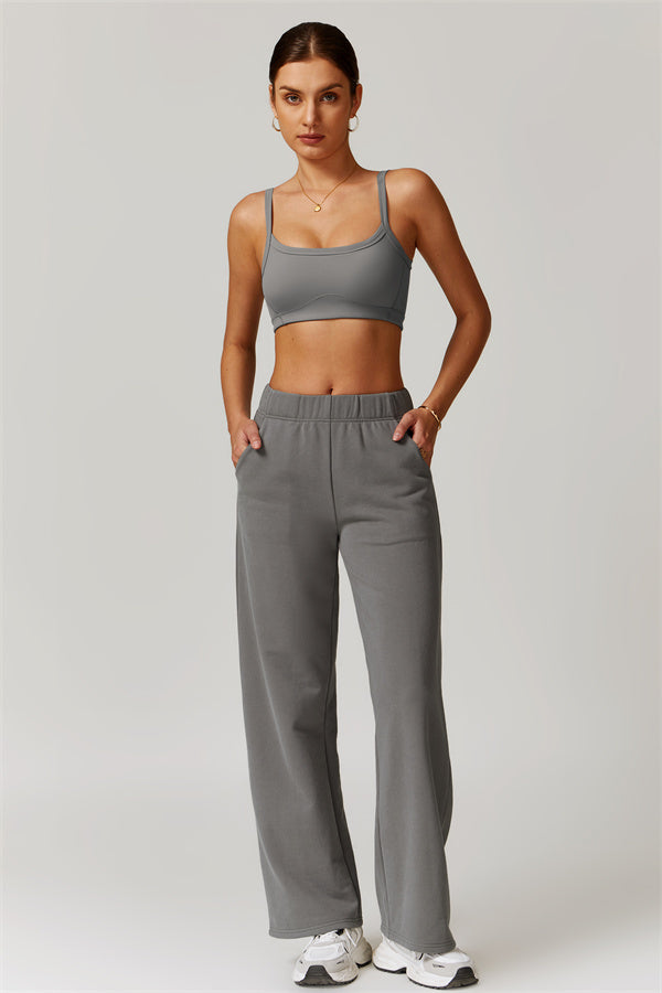 Straight-Leg Sweatpants with Side Pockets