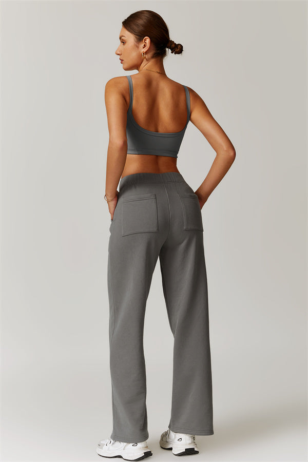 Straight-Leg Sweatpants with Side Pockets