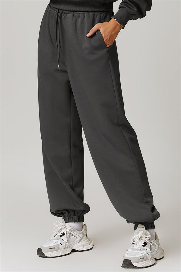 Elastic Waist Sweatpants with Side Pockets