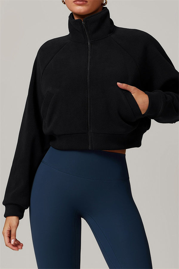 Cozy High-Neck Full-Zip Jacket