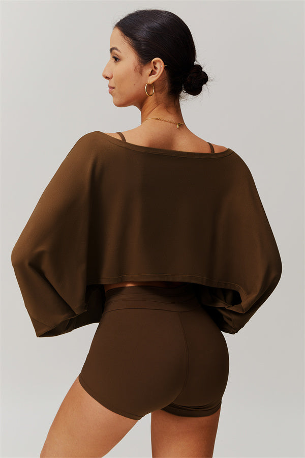 Asymmetrical Off-Shoulder Cropped Pullover