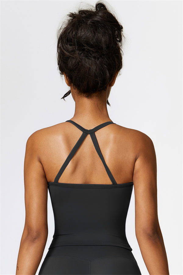 Crisscross Back Sculpting Crop Vest