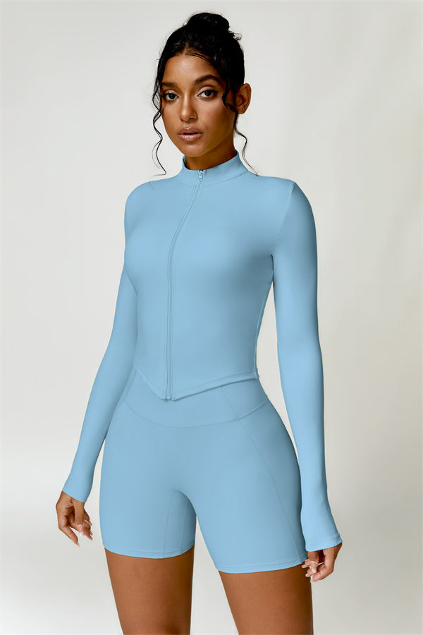 Zip-Up Stand Collar Active Jacket