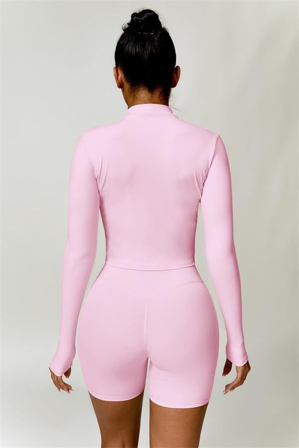 Zip-Up Stand Collar Active Jacket