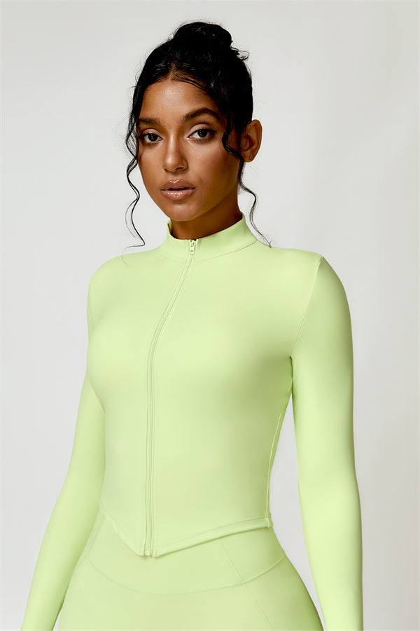 Zip-Up Stand Collar Active Jacket