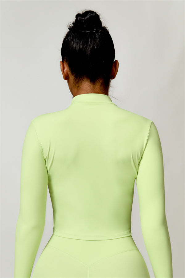 Zip-Up Stand Collar Active Jacket