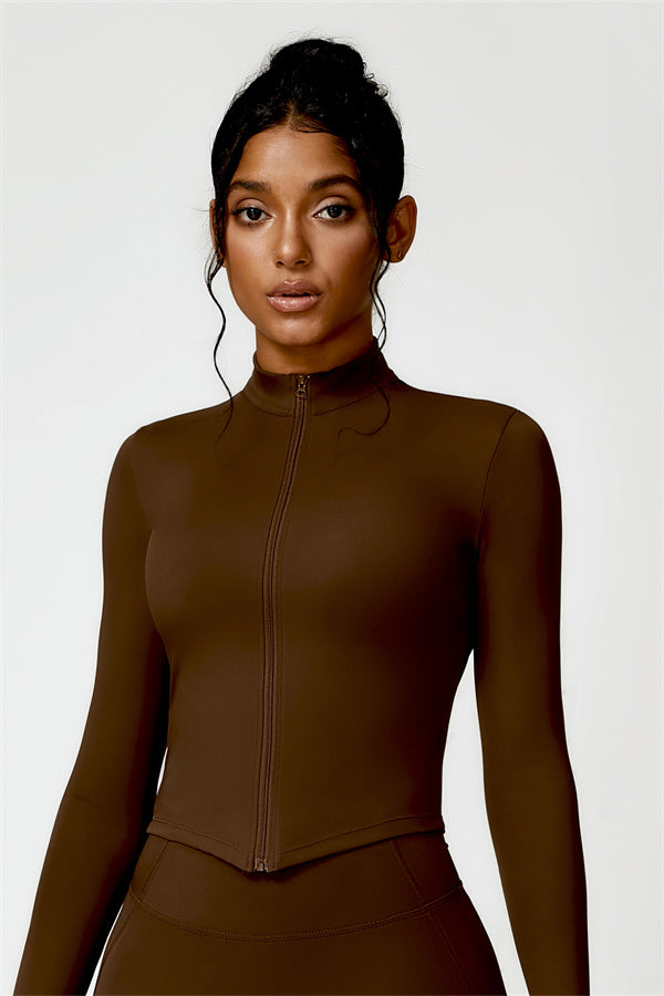 Zip-Up Stand Collar Active Jacket