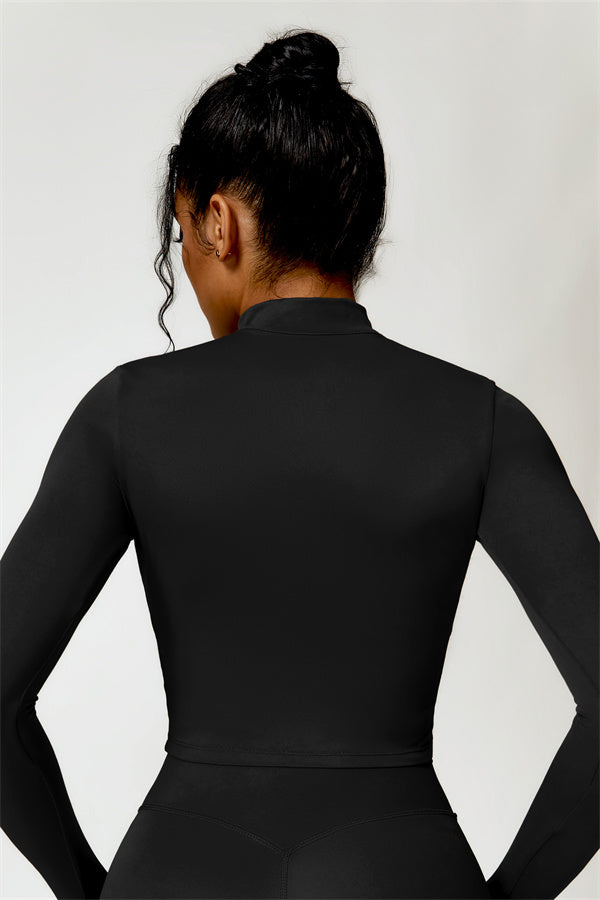 Zip-Up Stand Collar Active Jacket