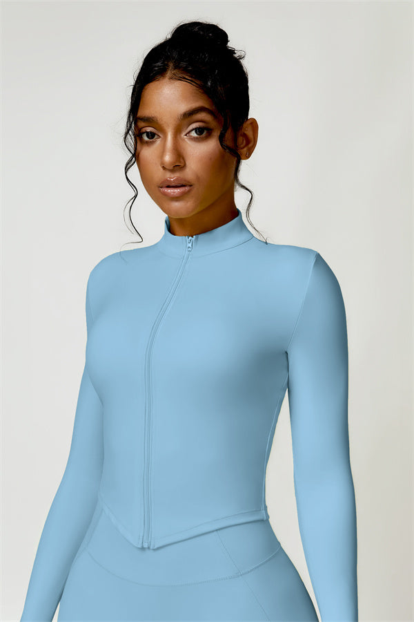 Zip-Up Stand Collar Active Jacket