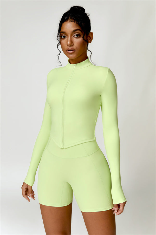 Zip-Up Stand Collar Active Jacket