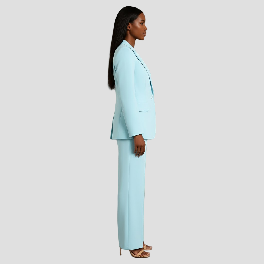 Chic Women's Suit Set - Tailored Blazer and Slim-Fit Trousers