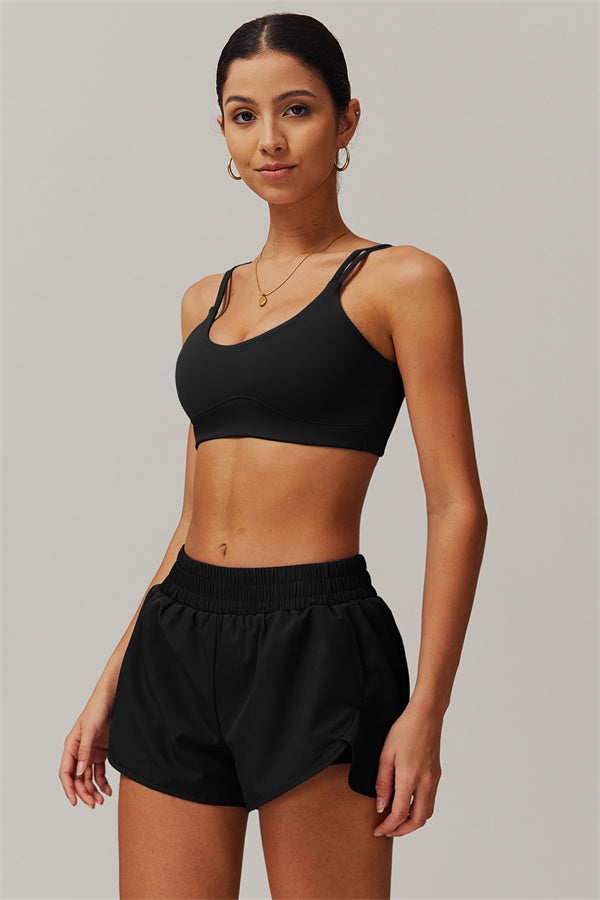 High-Waist Performance Shorts with Built-In Liner