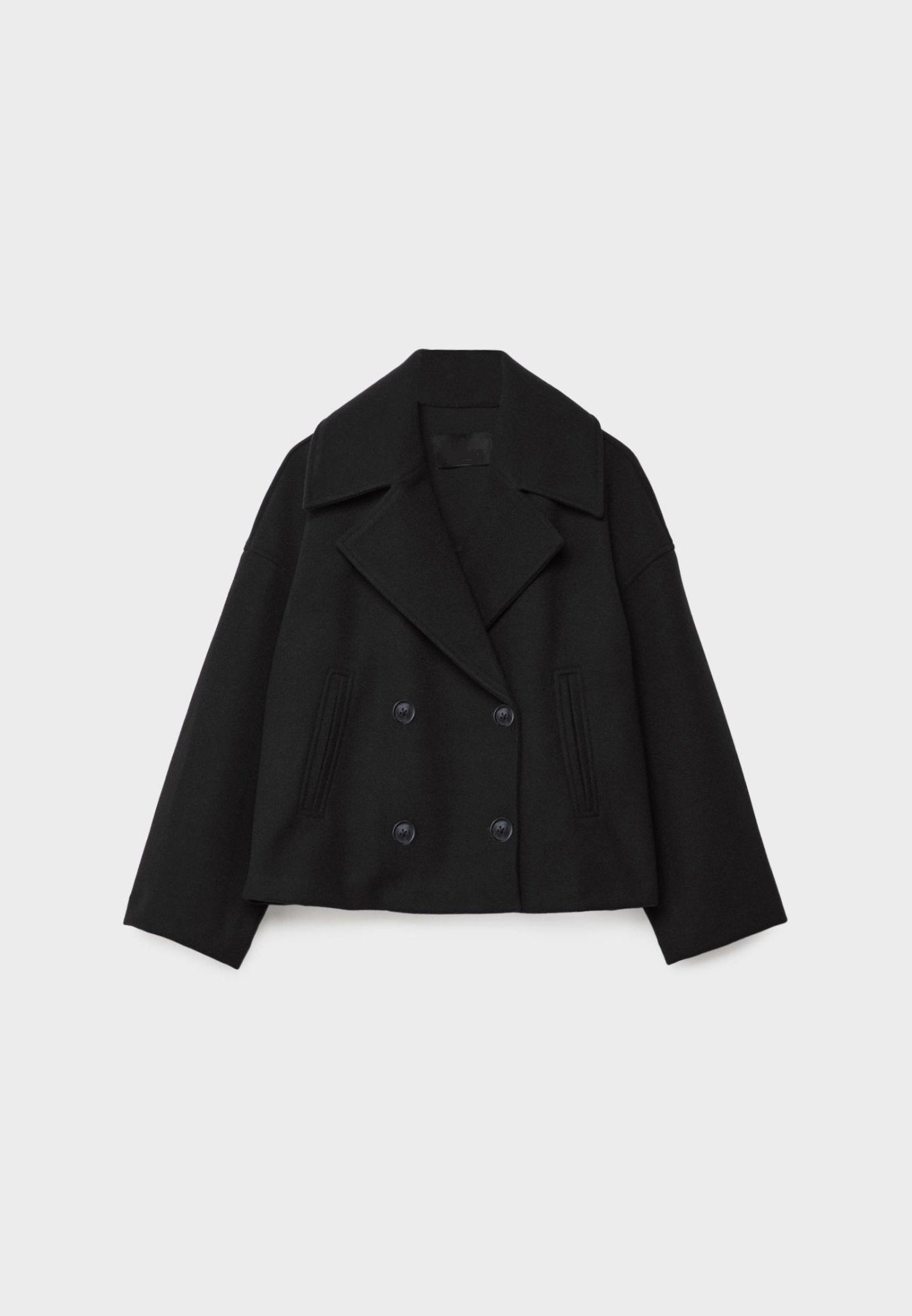 Double-Breasted Cropped Jacket with Tailored Fit and Pointed Lapels – Chic and Versatile Design for Modern Sophistication 6
