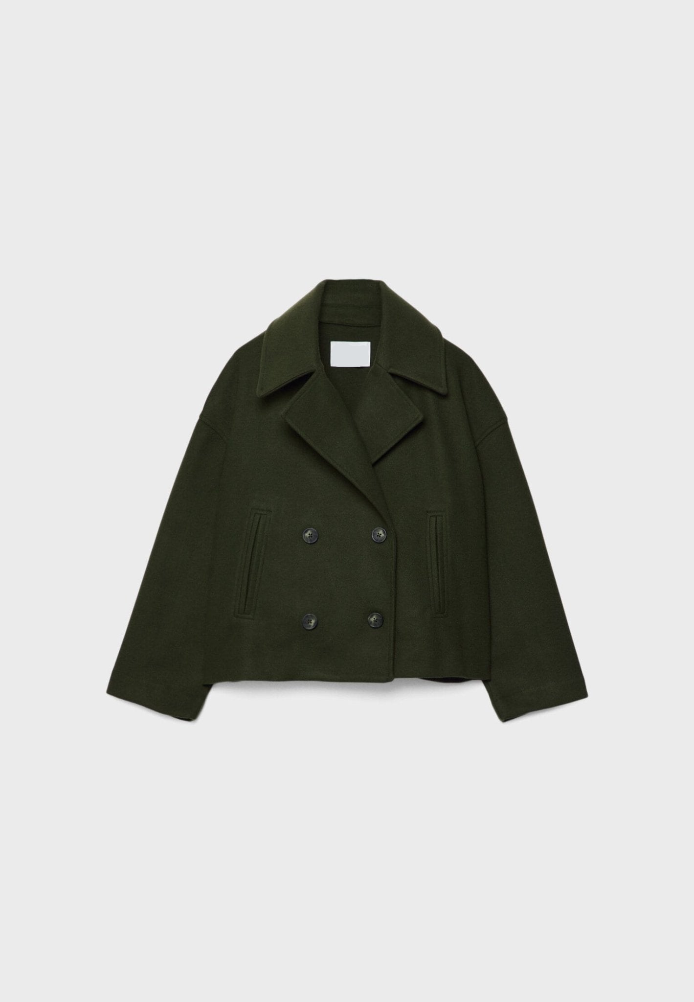 Double-Breasted Cropped Jacket with Tailored Fit and Pointed Lapels – Chic and Versatile Design for Modern Sophistication 7