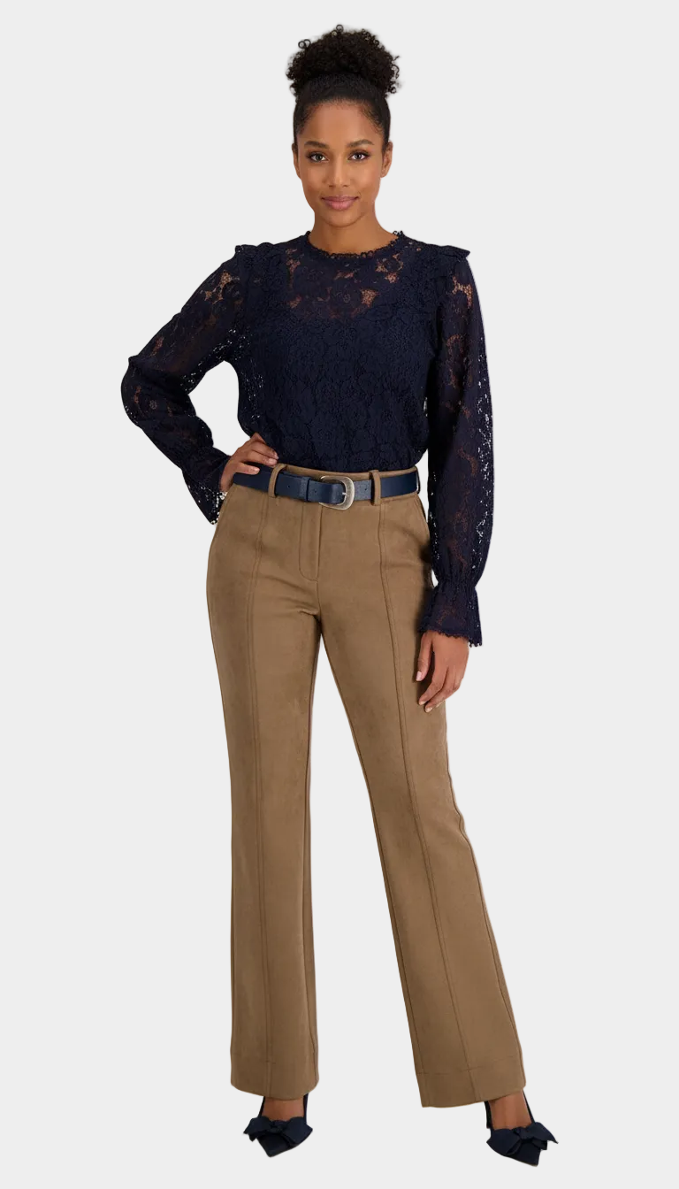 Flare Jeans Soft Suede-Look