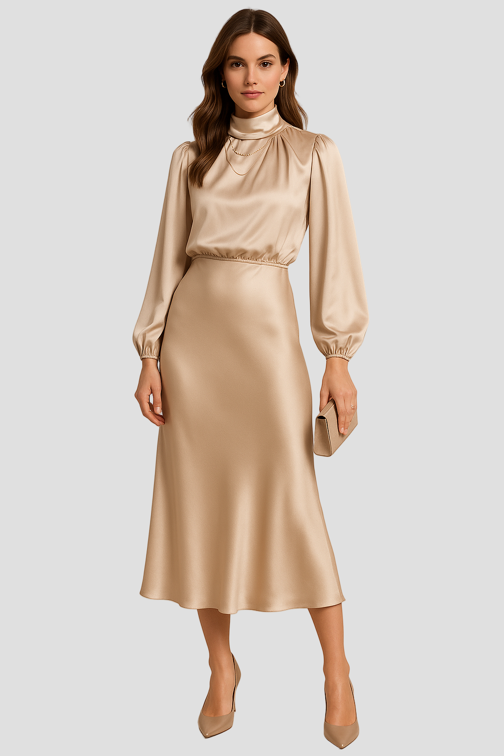 High Waist Midi Dress