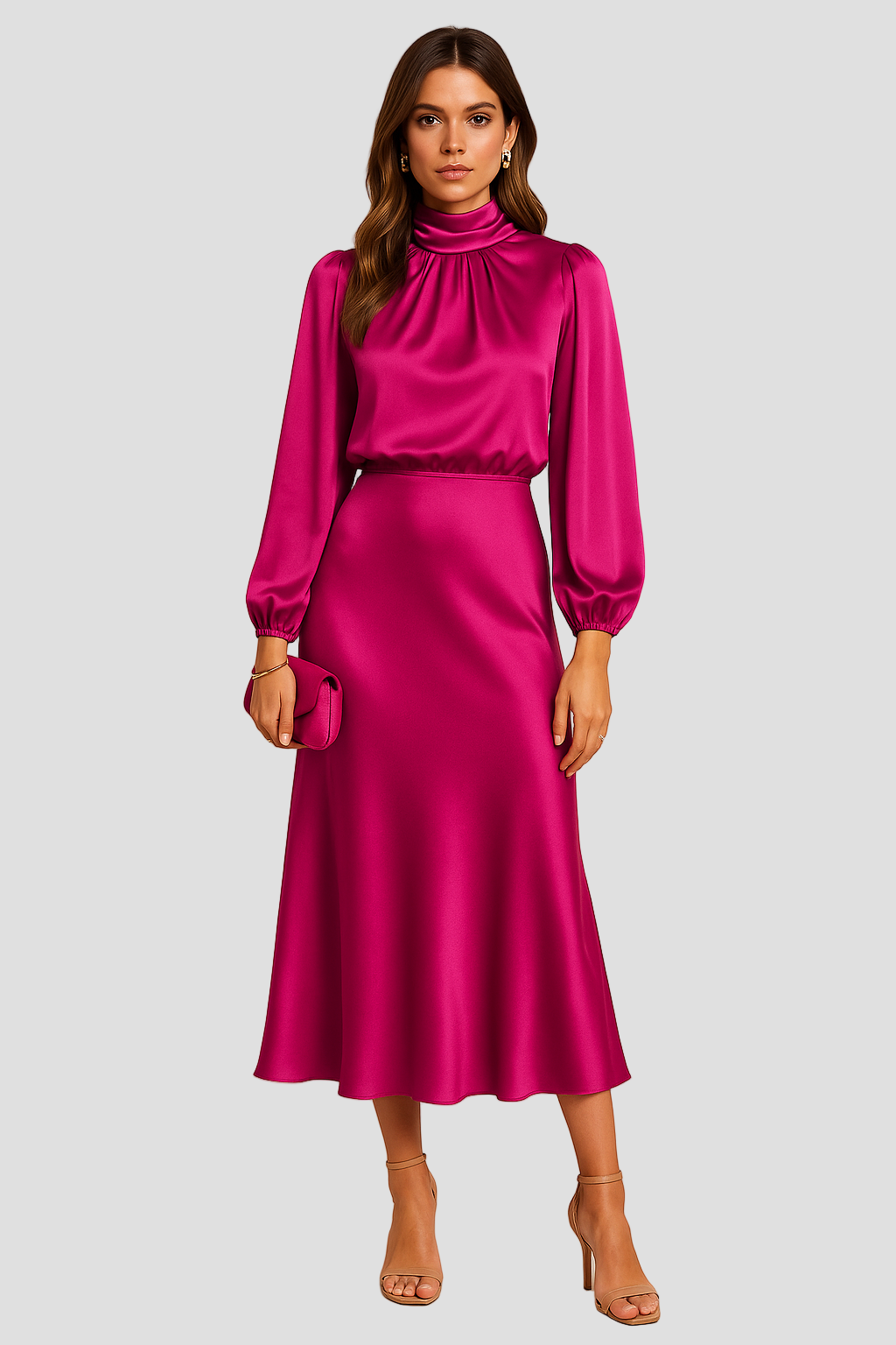 High Waist Midi Dress