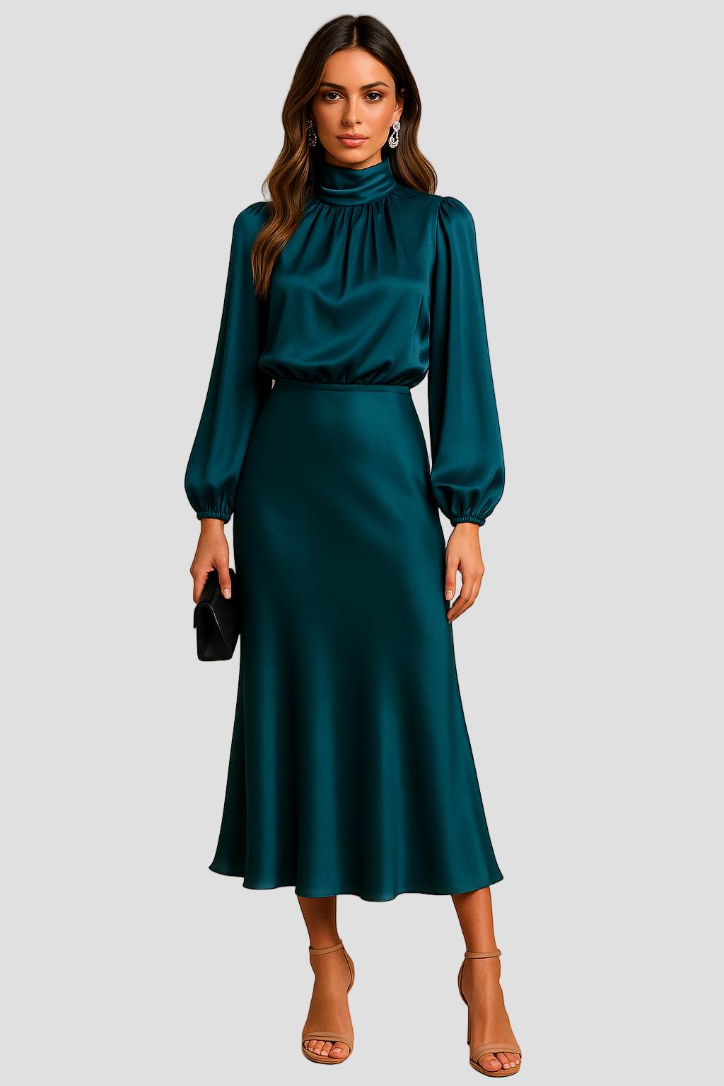 High Waist Midi Dress