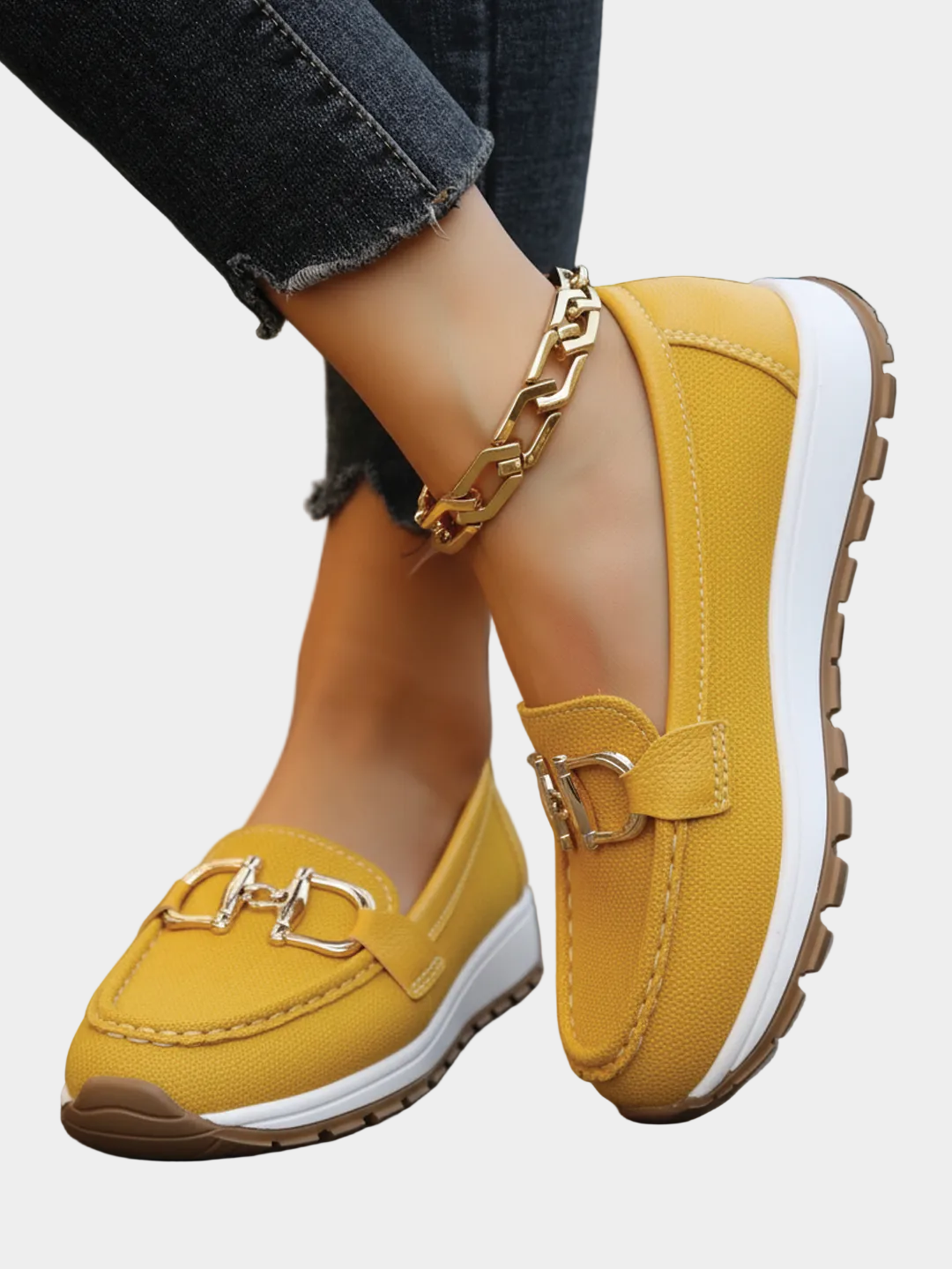 Comfortable Slip-On Loafers with Buckle