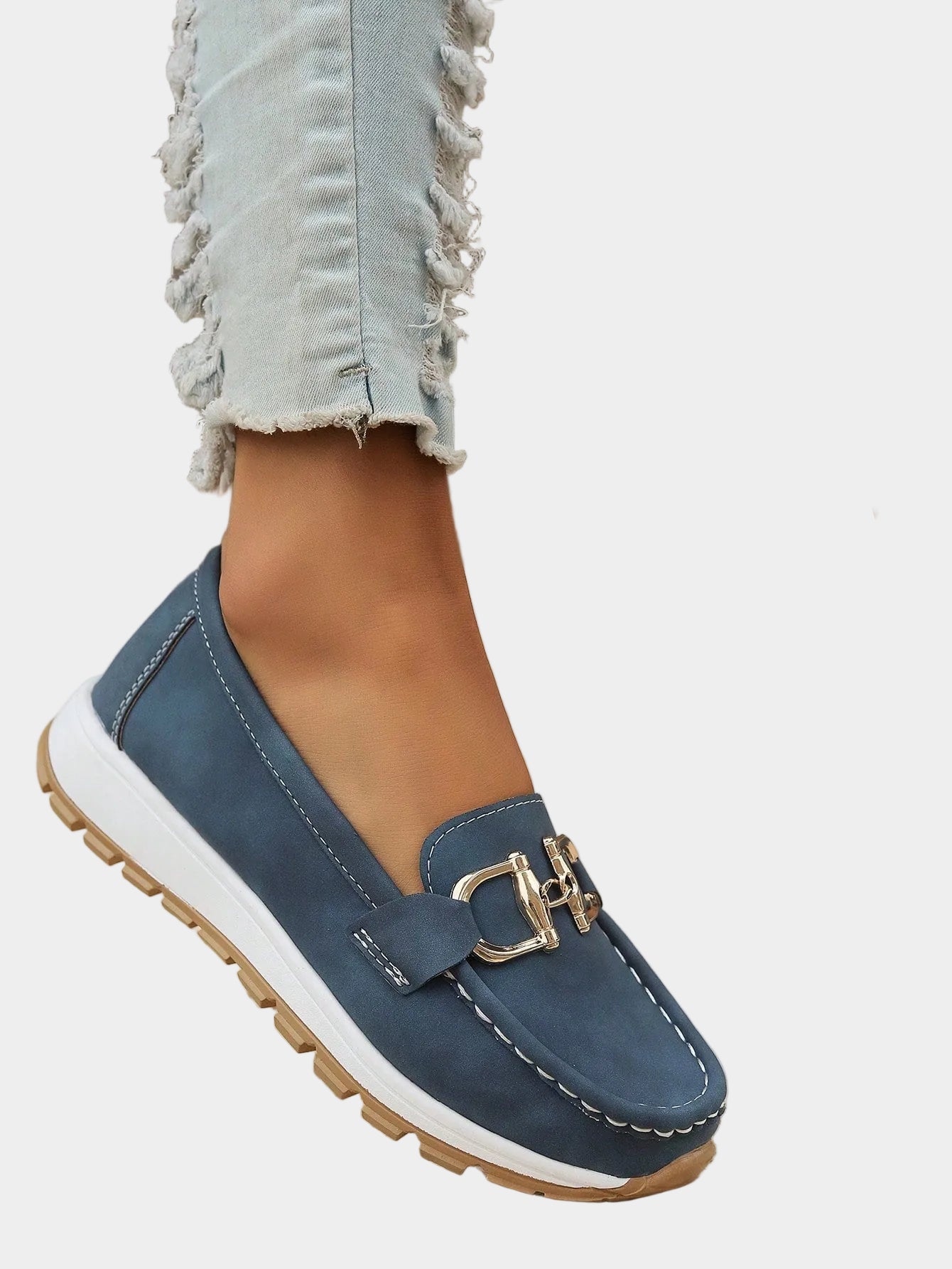 Comfortable Slip-On Loafers with Buckle