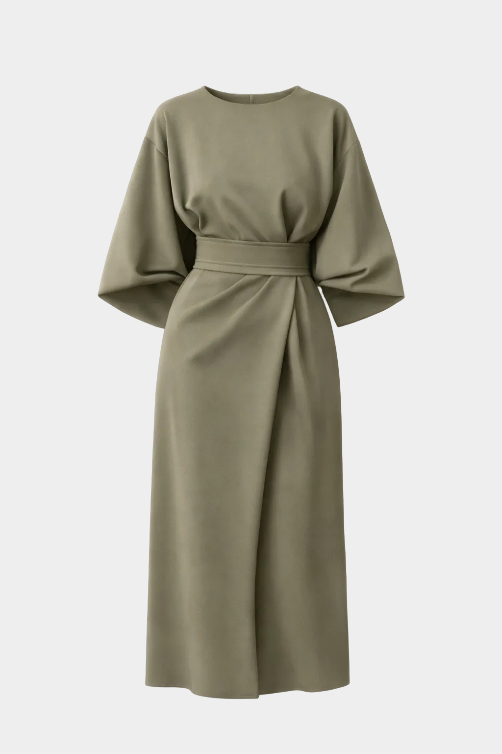 Midi Dress Elegant Kimono Sleeves