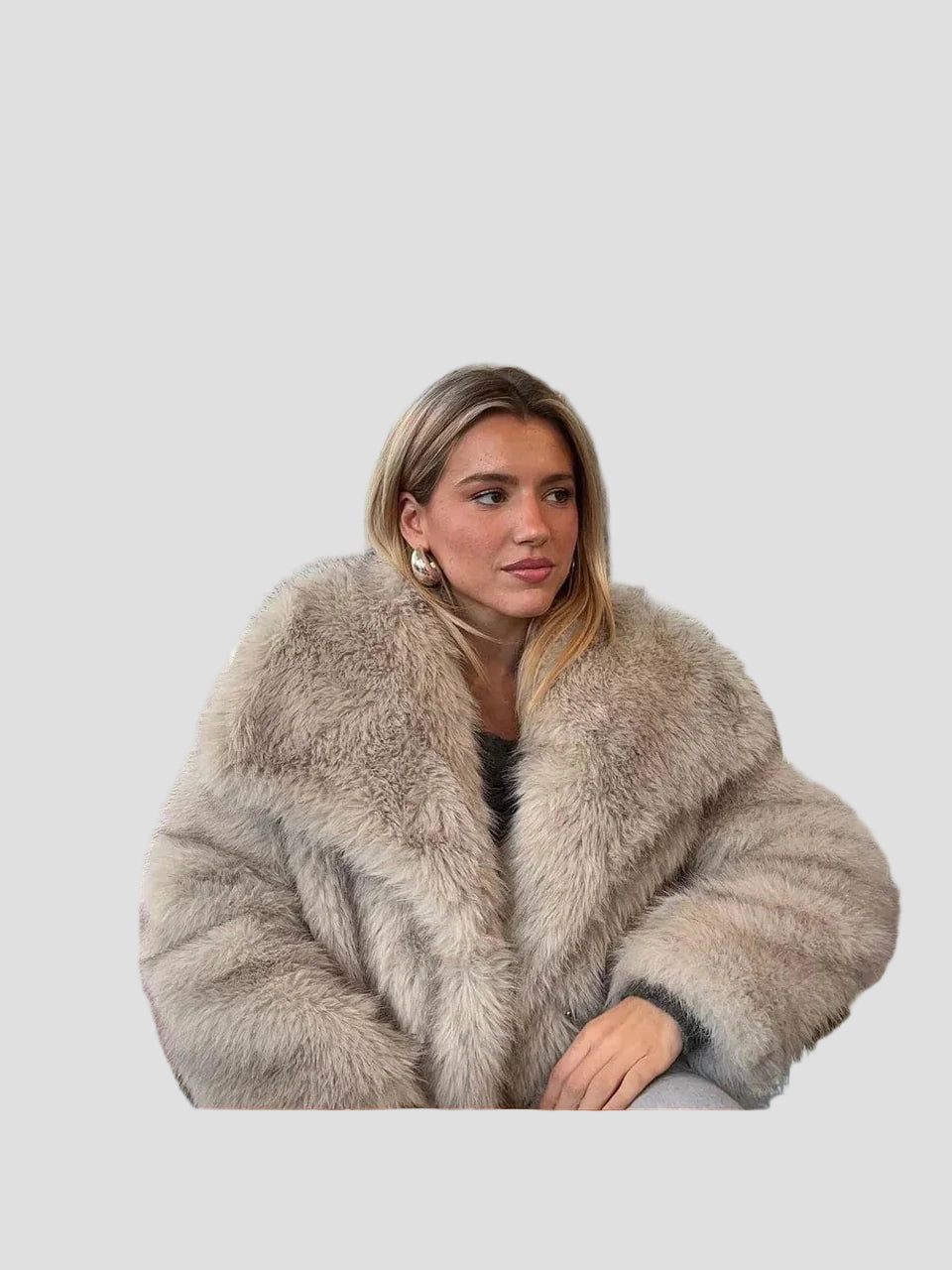 Oversized Faux Fur Coat for Women