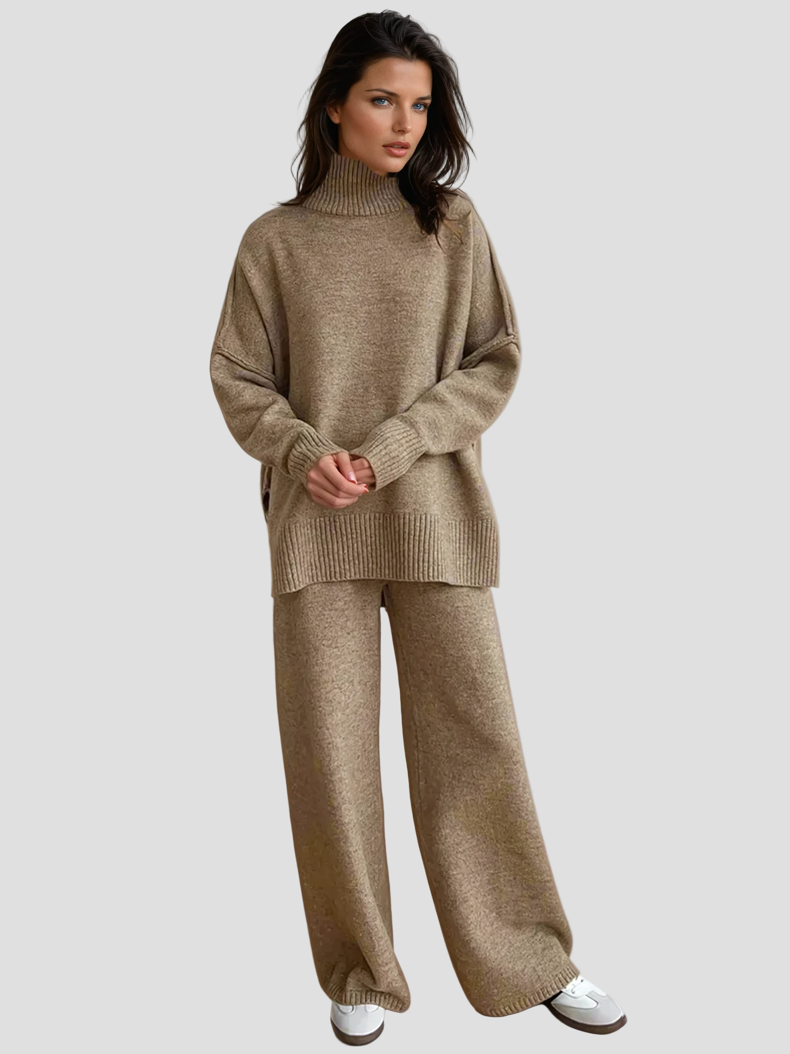 Soft Knit Turtleneck Oversized Loungewear Set